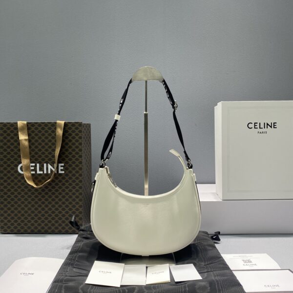1:1 Replica Celine Medium Ava Bag With Celine Strap White For Women 9in/23cm