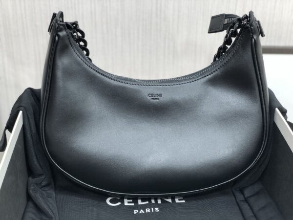 1:1 Replica Celine Medium Ava Chain Black For Women 10in/25cm