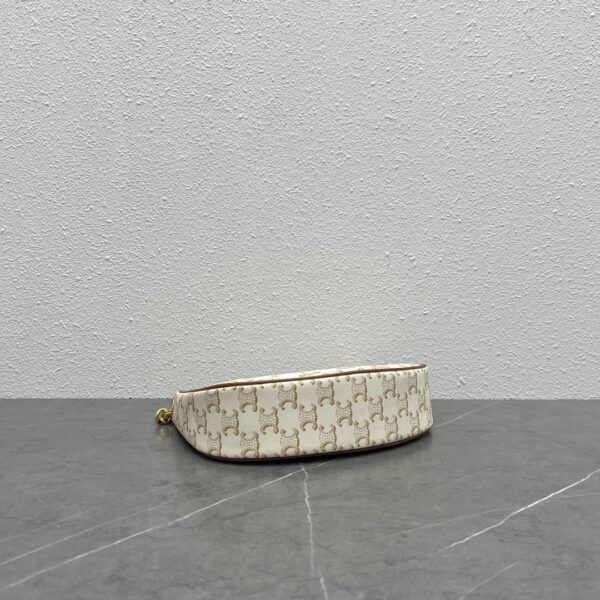 1:1 Replica Celine Medium Ava Chain In Triomphe Canvas White For Women 10in/25cm