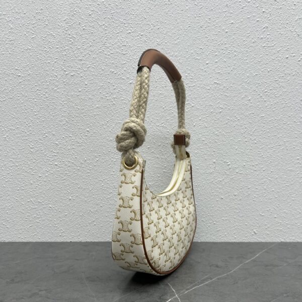 1:1 Replica Celine Medium Ava Chain In Triomphe Canvas White For Women 10in/25cm