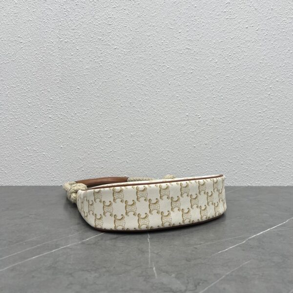 1:1 Replica Celine Medium Ava Chain In Triomphe Canvas White For Women 10in/25cm