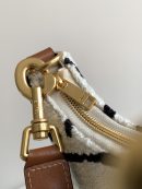 1:1 Replica Celine Medium Ava Strap Bag In Textile With Celine All-Over White / Black For Women 9in/23cm 196922EFU.01WB