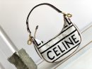 1:1 Replica Celine Medium Ava Strap Bag In Textile With Celine All-Over White / Black For Women 9in/23cm 196922EFU.01WB