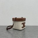 1:1 Replica Celine Medium Box Cuir Triomphe In Textile Natural / Tan For Women 6in/16cm 199252EFL.02NT