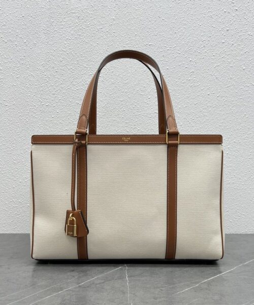 1:1 Replica Celine Medium Cabas 16 In Textile Natural / Tan For Women 16in/40cm 197332DUH.02NT