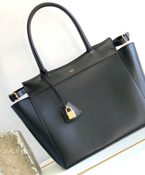 1:1 Replica Celine Medium Cabas Bourgeois Black For Women 18in/45cm