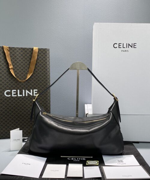 1:1 Replica Celine Medium Romy In Supple Black For Women 13in/34cm