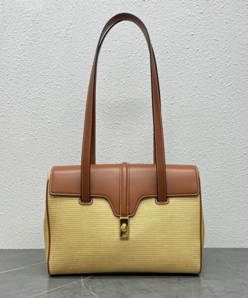 1:1 Replica Celine Medium Soft 16 Bag In Textile Natural / Tan For Women 13in/32cm 195542DSH.02NT