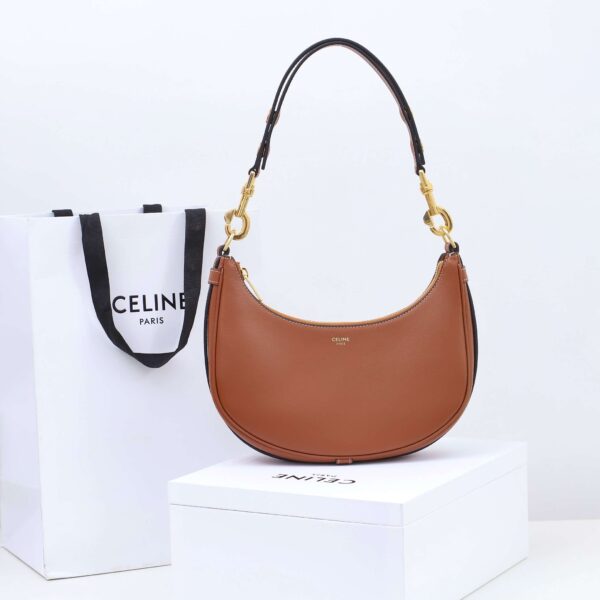 1:1 Replica Celine Medium Strap Ava Bag Black/Brown For Women 9.1in/23cm