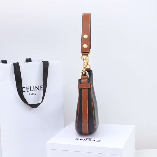 1:1 Replica Celine Medium Strap Ava Bag Black/Brown For Women 9.1in/23cm