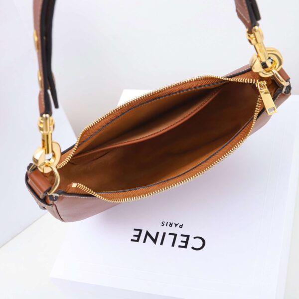 1:1 Replica Celine Medium Strap Ava Bag Black/Brown For Women 9.1in/23cm