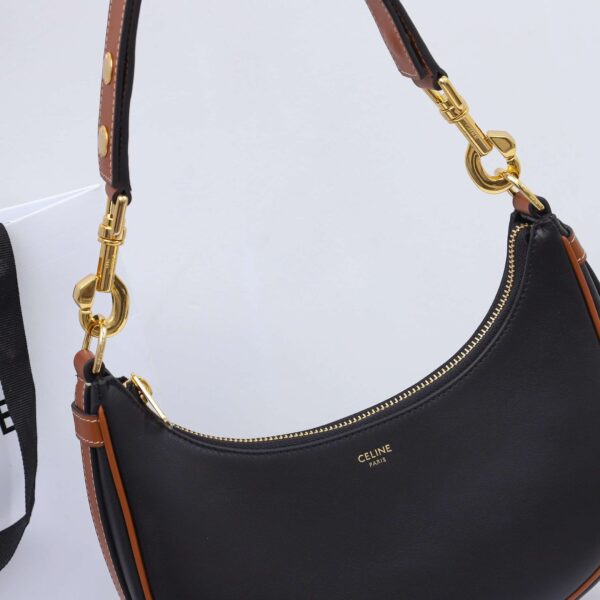 1:1 Replica Celine Medium Strap Ava Bag Black/Brown For Women 9.1in/23cm