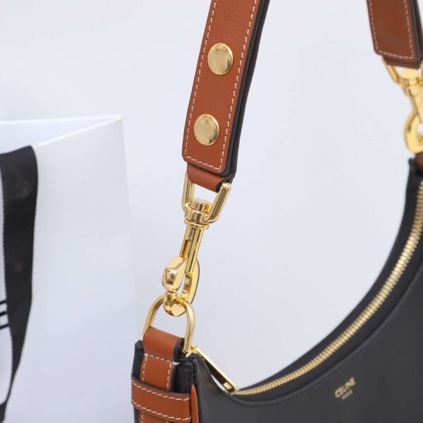 1:1 Replica Celine Medium Strap Ava Bag Black/Brown For Women 9.1in/23cm