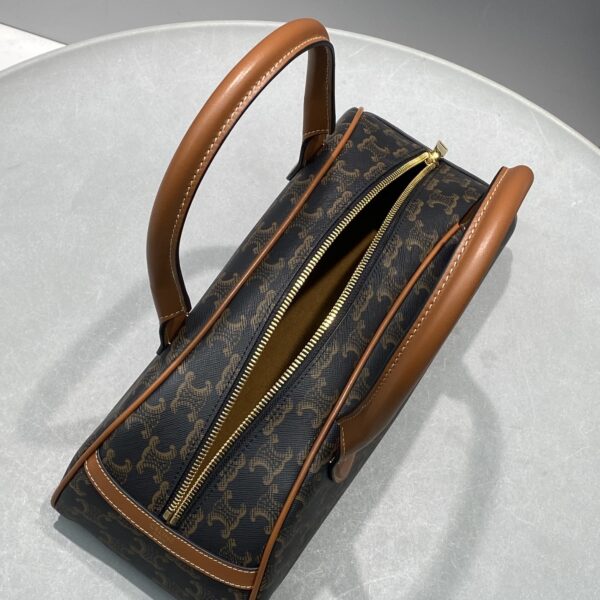 1:1 Replica Celine Medium Teckel In Triomphe Canvas Brown For Women 12in/31cm