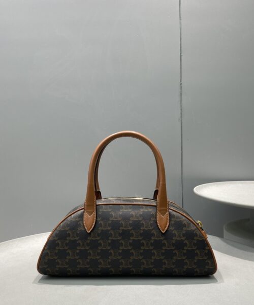 1:1 Replica Celine Medium Teckel In Triomphe Canvas Brown For Women 12in/31cm