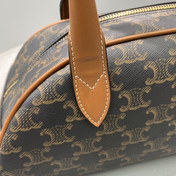 1:1 Replica Celine Medium Teckel In Triomphe Canvas Brown For Women 12in/31cm