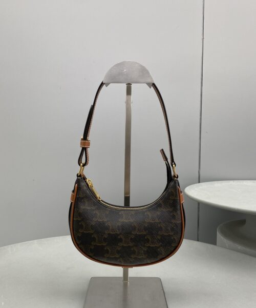 1:1 Replica Celine Mini Ava In Triomphe Canvas Brown For Women 6in/16cm 10I602DS1-04LU
