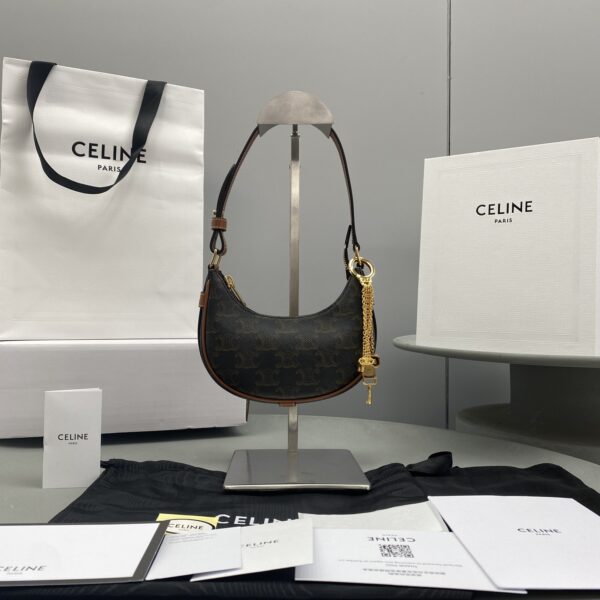 1:1 Replica Celine Mini Ava In Triomphe Canvas Brown For Women 6in/16cm 10I602DS1-04LU