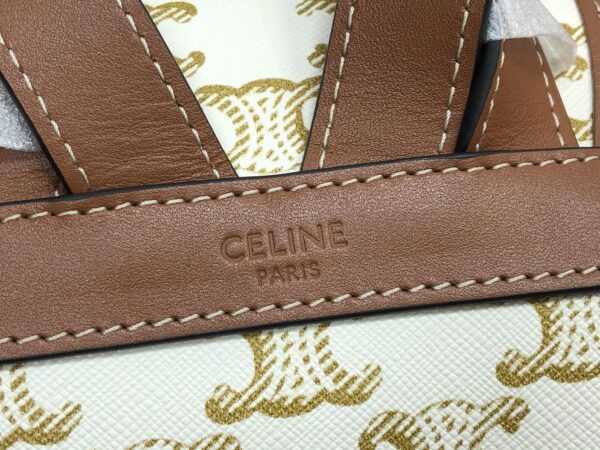 1:1 Replica Celine Mini Backpack Folco In Triomphe Canvas White For Women 7in/20cm 197662CAS.01BC