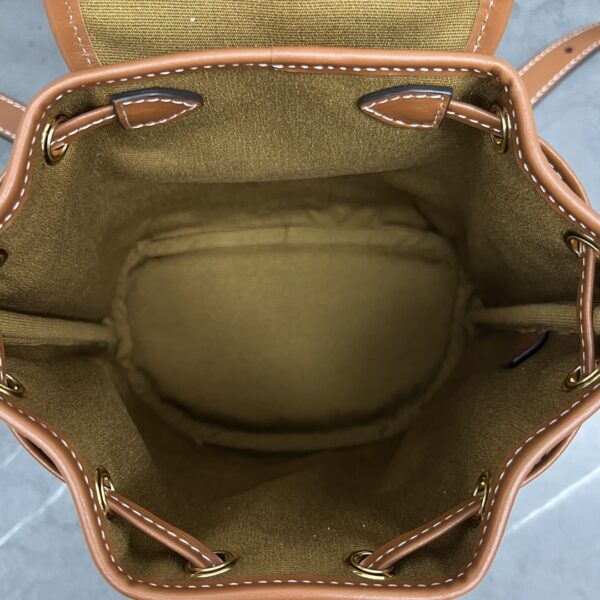 1:1 Replica Celine Mini Backpack Folco In Triomphe Canvas With Triomphe Heart Embroidery Brown For Women 8in/20cm 197662EF3.04LU