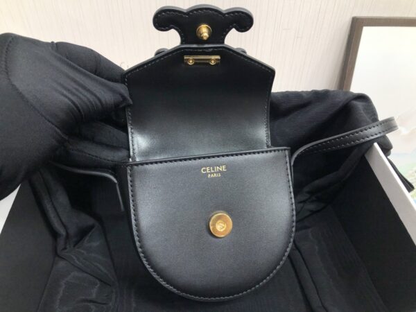 1:1 Replica Celine Mini Besace Cuir Triomphe Black For Women 4in/11cm