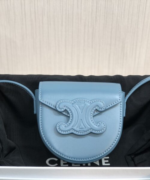 1:1 Replica Celine Mini Besace Cuir Triomphe Demin For Women 4in/11cm 10J303DPQ.07DD