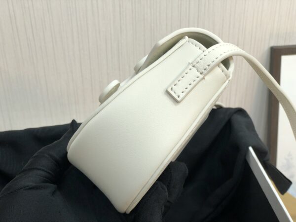 1:1 Replica Celine Mini Besace Cuir Triomphe White For Women 4in/11cm 10J303DPQ.01BC