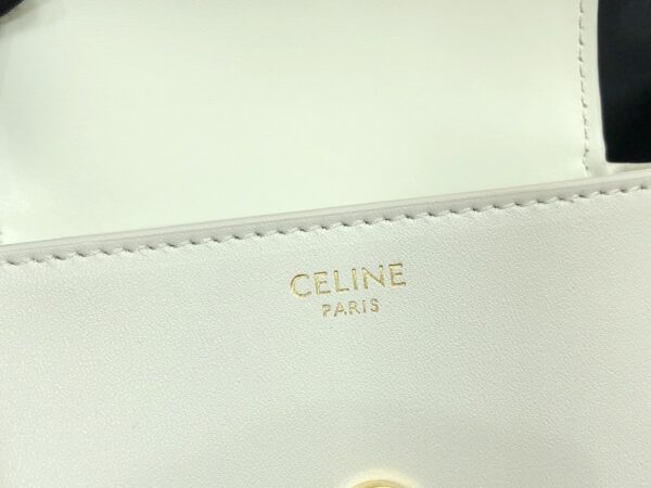 1:1 Replica Celine Mini Besace Cuir Triomphe White For Women 4in/11cm 10J303DPQ.01BC