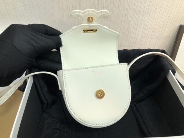 1:1 Replica Celine Mini Besace Cuir Triomphe White For Women 4in/11cm 10J303DPQ.01BC