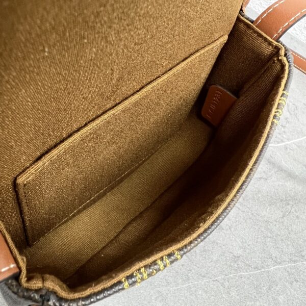 1:1 Replica Celine Mini Besace In Triomphe Canvas With Triomphe Heart Embroidery Brown For Women 6in/15cm 196702ECK.04LU