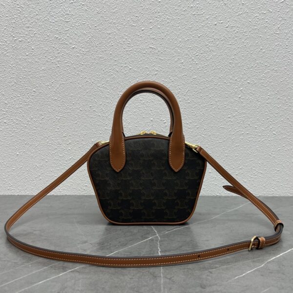 1:1 Replica Celine Mini Bowling Bag In Triomphe Canvas Tan For Women 8in/20cm 110462EKX.04LU