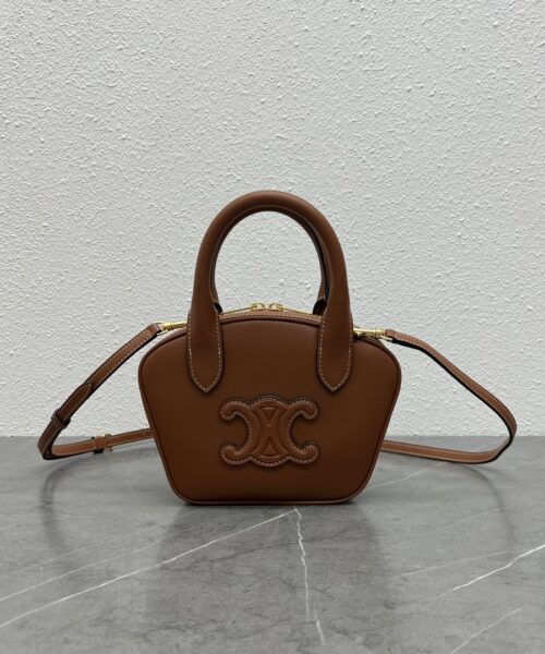 1:1 Replica Celine Mini Bowling Bag Tan For Women 8in/20cm