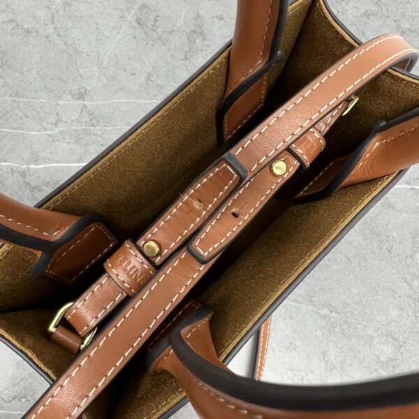 1:1 Replica Celine Mini Folco In Triomphe Canvas With Triomphe Heart Embroidery Brown For Women 8in/20cm