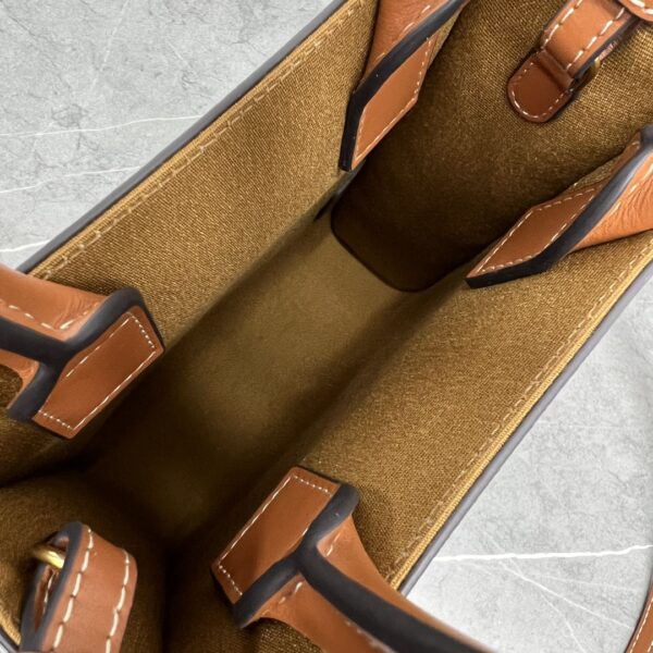 1:1 Replica Celine Mini Folco In Triomphe Canvas With Triomphe Heart Embroidery Brown For Women 8in/20cm