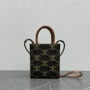 1:1 Replica Celine Mini Folco In Triomphe Canvas With Triomphe Heart Embroidery Brown For Women 8in/20cm