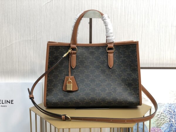 1:1 Replica Celine Mini Horizontal Cabas In Triomphe Canvas Tan For Women 14in/35cm 199742BZJ.04LU