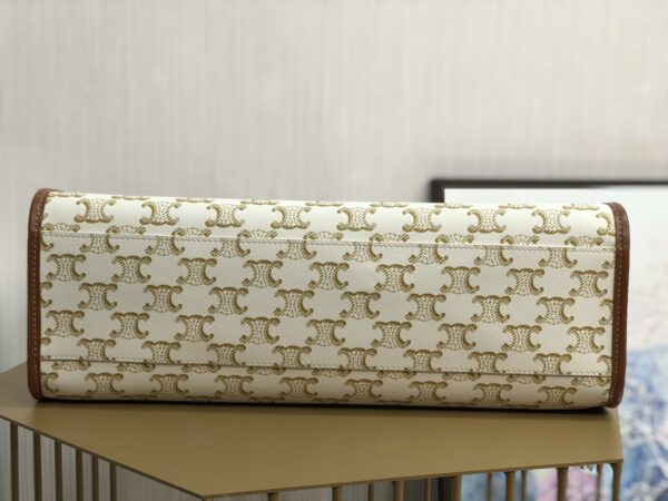 1:1 Replica Celine Mini Horizontal Cabas In Triomphe Canvas White For Women 14in/35cm 199742BZJ.01BC