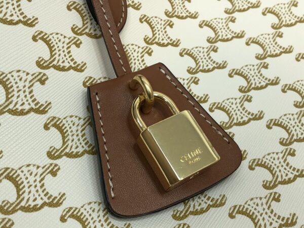 1:1 Replica Celine Mini Horizontal Cabas In Triomphe Canvas White For Women 14in/35cm 199742BZJ.01BC