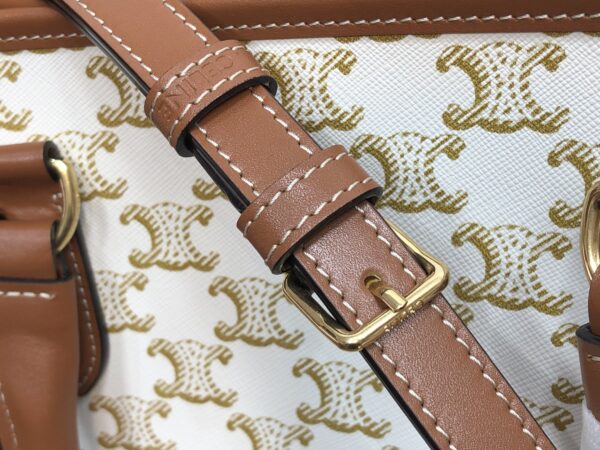 1:1 Replica Celine Mini Horizontal Cabas In Triomphe Canvas White For Women 14in/35cm 199742BZJ.01BC