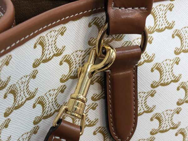 1:1 Replica Celine Mini Horizontal Cabas In Triomphe Canvas White For Women 14in/35cm 199742BZJ.01BC