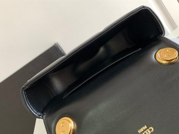 1:1 Replica Celine Mini Shoulder Chain Matelasse Monochrome Black/White For Women 18cm / 7in 10L333EWJ.38NO