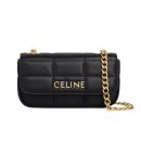 1:1 Replica Celine Mini Shoulder Chain Matelasse Monochrome Black/White For Women 18cm / 7in 10L333EWJ.38NO