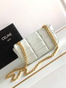 1:1 Replica Celine Mini Shoulder Chain Matelasse Monochrome Black/White For Women 18cm / 7in 10L333EWJ.38NO