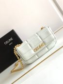 1:1 Replica Celine Mini Shoulder Chain Matelasse Monochrome Black/White For Women 18cm / 7in 10L333EWJ.38NO