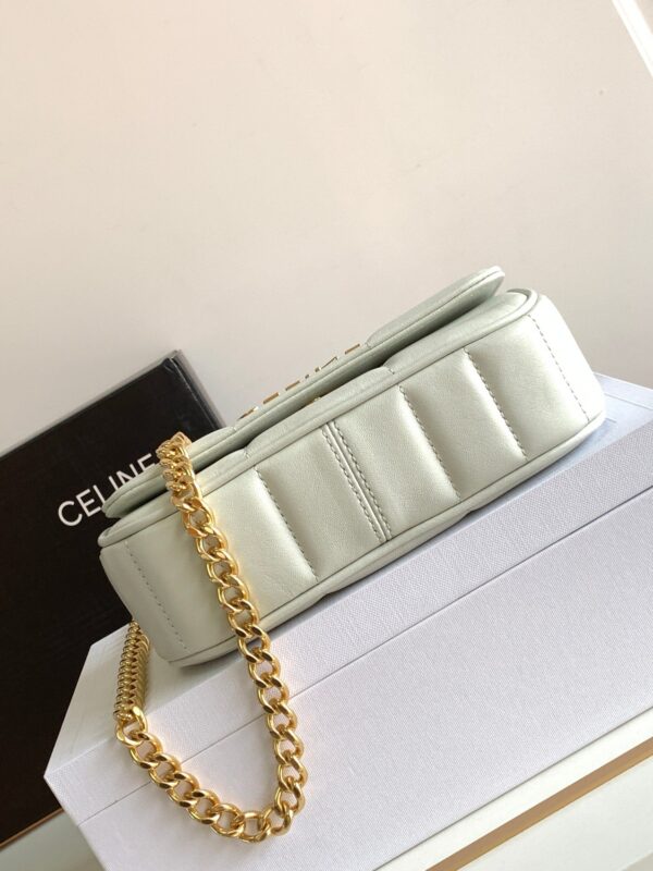 1:1 Replica Celine Mini Shoulder Chain Matelasse Monochrome Black/White For Women 18cm / 7in 10L333EWJ.38NO