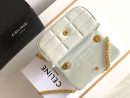 1:1 Replica Celine Mini Shoulder Chain Matelasse Monochrome Black/White For Women 18cm / 7in 10L333EWJ.38NO