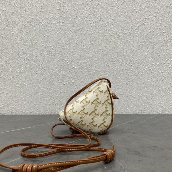 1:1 Replica Celine Mini Triangle In Triomphe Canvas With Celine Print White For Women 8in/21cm