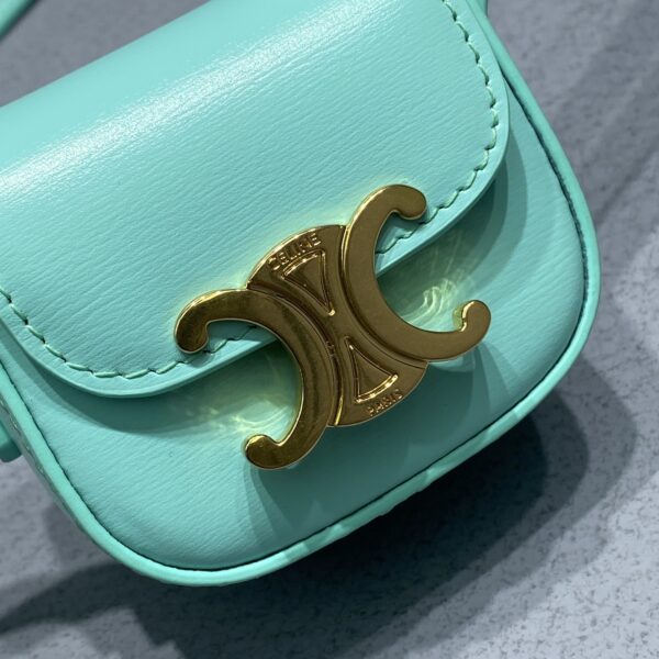 1:1 Replica Celine Mini Triomphe Ice Mint For Women 4in/11cm 10I513DPV.29IM
