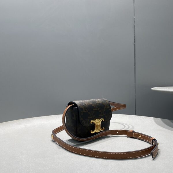 1:1 Replica Celine Mini Triomphe In Triomphe Canvas Tan For Women 4in/11cm 10I512DQB.04LU
