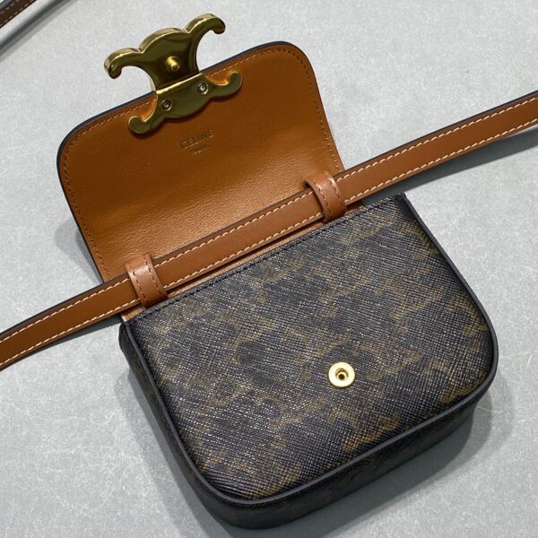 1:1 Replica Celine Mini Triomphe In Triomphe Canvas Tan For Women 4in/11cm 10I512DQB.04LU